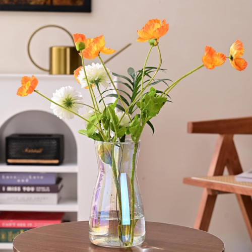 Iridescent Glass Vase – Bohemian-Style Tabletop Decor